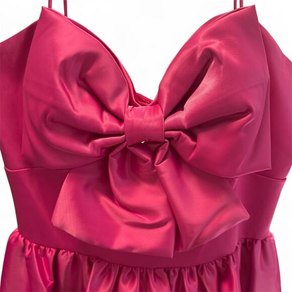 Ieena for Mac Duggal 49616 Fuchsia Pink Bow Bubble Dress Size 6 NWT - Picture 5 of 10